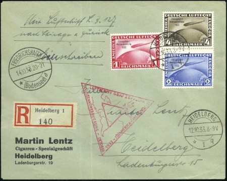 Stamp of Germany » German Empire 1931 (14 Oct.) Chicago flight registered cover fro