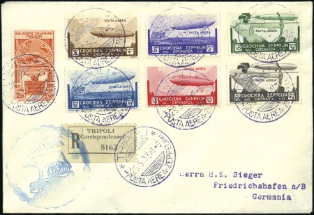 Stamp of Italy » Italian Colonies and Possessions » Cyrenaica (Cirenaica) 1933 (29 May) Complete Zeppelin set from 3L to 20L