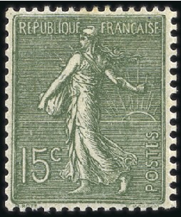 Stamp of France 1903 15c Semeuse lignée, rarissime type VI de roul