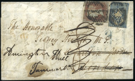 Stamp of Australia » Victoria 1850 Wrapper from Melbourne to England with 3d blu