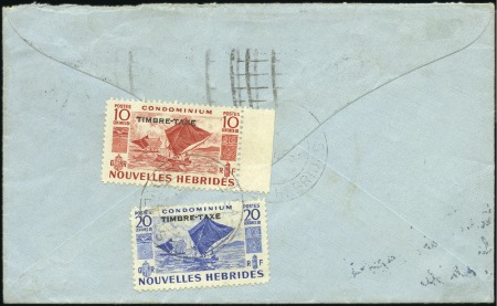 Stamp of New Hebrides TIMBRE-TAXE: 1955 Enveloppe d'Australie pour les N