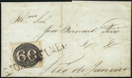 Stamp of Brazil 60r Fine impression on cover to Rio de Janeiro (ea