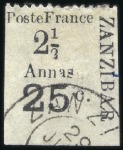 Stamp of Colonies françaises » Zanzibar (Poste française) 1897 Bordures inférieures : série complète, n°37A 