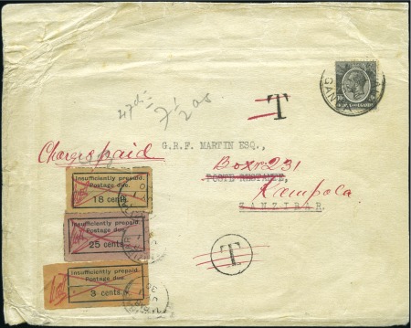Stamp of Zanzibar 1930 (Jul) Envelope from Kampala in Kenya & Uganda