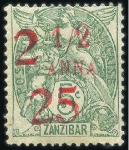 Stamp of Colonies françaises » Zanzibar (Poste française) 1904 Un des trois exemplaires neuf connus du 2 et 