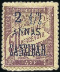Stamp of Colonies françaises » Zanzibar (Poste française) TAXE 1897 Extraordinaire collection sur 3 pages d'