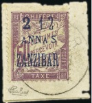 Stamp of Colonies françaises » Zanzibar (Poste française) TAXE 1897 Extraordinaire collection sur 3 pages d'