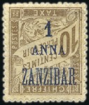 Stamp of Colonies françaises » Zanzibar (Poste française) TAXE 1897 Extraordinaire collection sur 3 pages d'