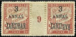 Stamp of Colonies françaises » Zanzibar (Poste française) TAXE 1897 Extraordinaire collection sur 3 pages d'