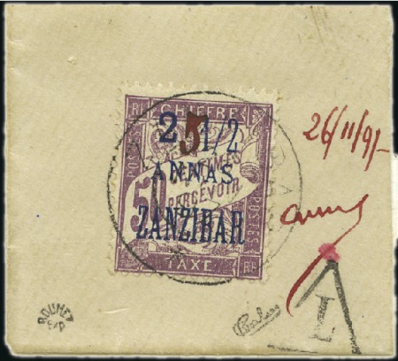 Stamp of Colonies françaises » Zanzibar (Poste française) TAXE 1897 Extraordinaire collection sur 3 pages d'