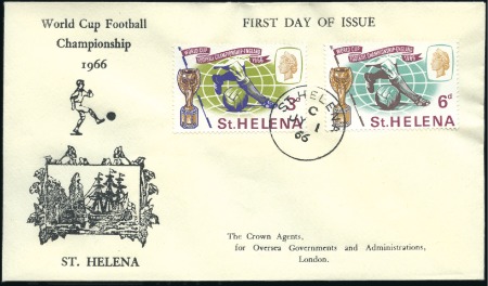 Stamp of Large Lots and Collections 1966 FOOTBALL The complete set of 21 FDC franked w