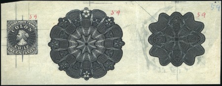 Stamp of Chile 1852 Die proof project for the background of the 1