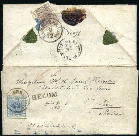 Stamp of Austria 1850 9k light blue, machine paper type IIIb, plus