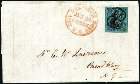 Stamp of United States 1845 3c City Despatch Post (6LB5), large margins a
