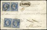 Stamp of France 1862-70 Sélection de 5 lettres choisies avec n°29: