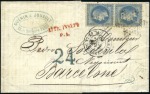 Stamp of France 1862-70 Sélection de 5 lettres choisies avec n°29: