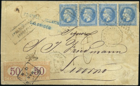 Stamp of Colonies françaises » Levant 1871 Pli de Salonique pour l'Italie avec 20c Lauré