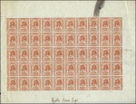 Stamp of Italy » Italian Colonies and Possessions » Somalia 1903 2b imperf. proof sheet of 50 in red-brown, on