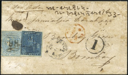 Stamp of Seychelles MAURITIUS USED IN SEYCHELLES

1863 (Aug) Envelop