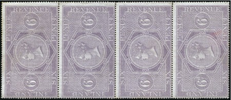 Stamp of Great Britain 1860 6d Reddish Lilac in mint vertical strip of fo