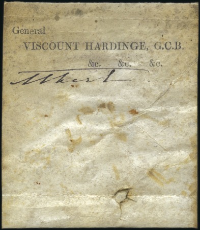 Stamp of Great Britain » Postal History » Pre-Adhesive & Stampless 1854 AUTOGRAPH: Printed vellum wrapper band for mi