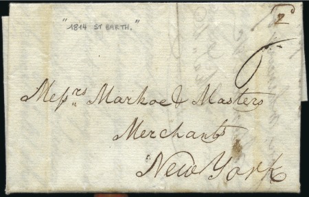 Stamp of Sweden 1814 SWEDISH INDIES: Entire from St Barthelemy (da