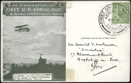 Stamp of Great Britain 1911 (Sep 9) UK First Aerial Post card (design in