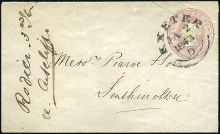 Stamp of Great Britain 1843 (Jan 2) 1d Pink postal stationery envelope ca