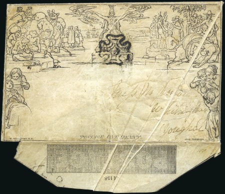 Stamp of Ireland 1841 (Apr 15) 1d Mulready envelope, stereo A158, s
