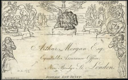 Stamp of Great Britain » 1840 Mulreadys & Caricatures 1841 (May 18) 1d Mulready lettersheet, stereo A63,