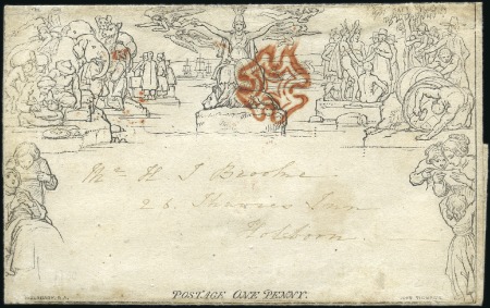 Stamp of Great Britain » 1840 Mulreadys & Caricatures 1840 (Jun 8) 1d Mulready lettersheet with crisp re
