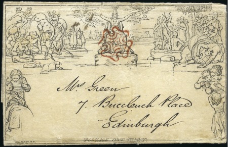 Stamp of Great Britain » 1840 Mulreadys & Caricatures 1840 (May 9) 1d Mulready lettersheet, stereo A35,