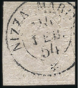 Stamp of Italian States » Sardinia 1853 40c rose, good margins, used with central "NI