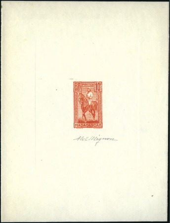 Stamp of Colonies françaises » Madagascar (Poste française) 1931 Galliéni, série complète des 5 épreuves d'art