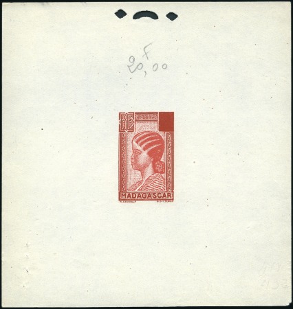 Stamp of Colonies françaises » Madagascar (Poste française) 1930-38, Projet non adopté par Delzers avec profil