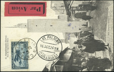 Stamp of Colonies françaises » Madagascar (Poste française) 1926 Vol Maroc-Les Canaries : Maroc Poste aérienne