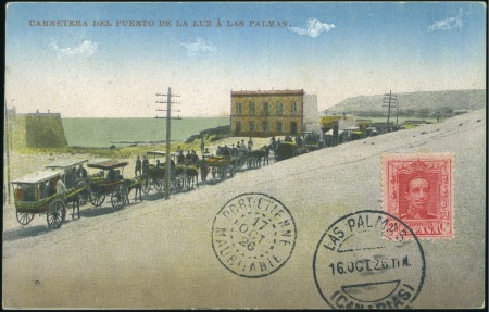Stamp of Colonies françaises » Madagascar (Poste française) 1926 Vol Les Canaries-Mauritanie : Espagne 25c obl