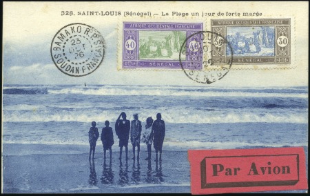 Stamp of Colonies françaises » Madagascar (Poste française) 1926 Vol Sénégal-Soudan : Sénégal 40c +30c (qq den