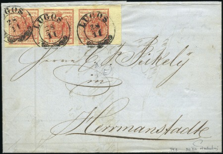 Stamp of Austria 1852 Cover from Lugos to Herrmannstadt franked wit