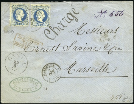 Stamp of Greece » Austrian Levant Post Offices 1879 Chargé cover from Candia to Marseille franked
