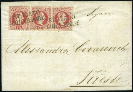 Stamp of Austria 1869 Cover to Trieste franked by 1867 5k red in st