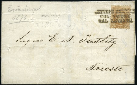Stamp of Austria » Offices in the Turkish Empire 1871 Cover from Constantinopol to Trieste franked