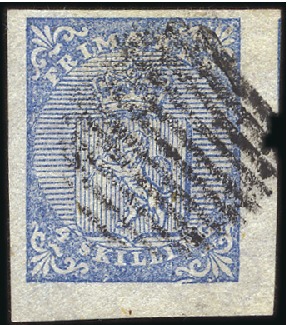 Stamp of Norway 1855 4s blue, selection of five used examples, ver