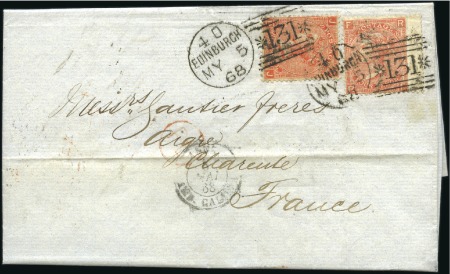 Stamp of Great Britain » 1855-1900 Surface Printed 1867-68, Pair of covers; 1867 Cover from Mancheste
