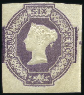 Stamp of Great Britain » 1847-54 Embossed 6d Violet, cut square with just touched to very la
