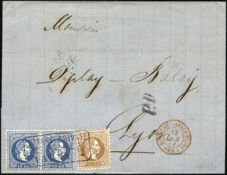 Stamp of Austria » Offices in the Turkish Empire 1874 Cover from Constantinopel to France franked b