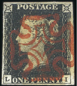 Stamp of Great Britain » 1840 1d Black and 1d Red plates 1a to 11 Plate 4 LI with fine to large margins, complete an