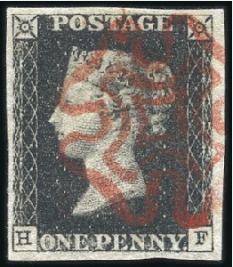 Stamp of Great Britain » 1840 1d Black and 1d Red plates 1a to 11 Plate 5 HF with good to very large margins, neat r