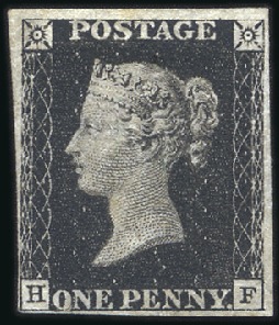 Stamp of Great Britain » 1840 1d Black and 1d Red plates 1a to 11 Plate 8 HF with clear to very good margins, unused