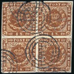 Stamp of Denmark 1851-63, Selection of mint & used stamps plus two 